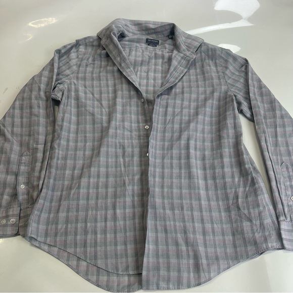 Van Heusen men’a gray button up shirt L m151-34 - Picture 1 of 4